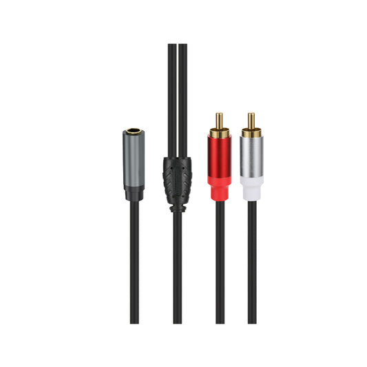 Cavo Adattatore Audio 3.5mm Femmina a 2 RCA Maschio – Per Collegare Jack a Impianti Stereo, TV, Amplificatori - MAX-N109