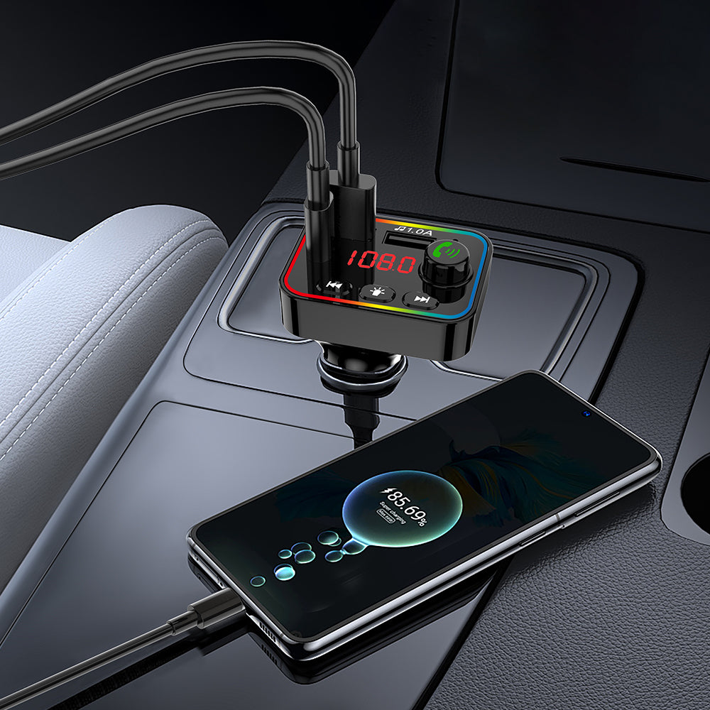 Car MP3 Bluetooth con USB-C PD 25W, Doppia USB-A e Illuminazione RGB - MAX-M106