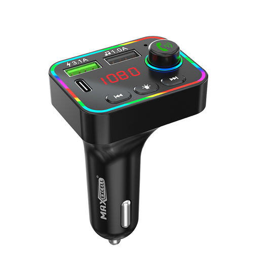 Car MP3 Bluetooth con USB-C PD 25W, Doppia USB-A e Illuminazione RGB - MAX-M106