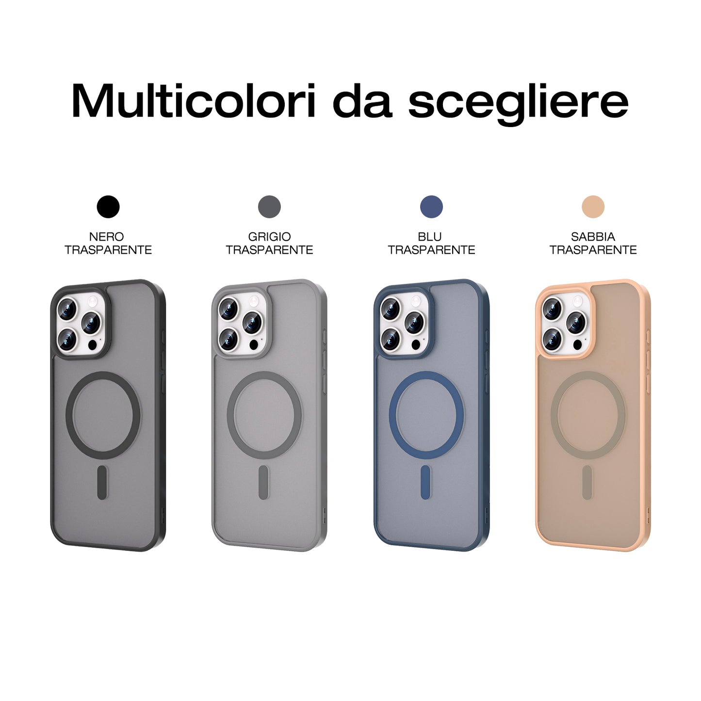 Custodia Magnetica in PC con Finitura Soft-Touch – Compatibile con iPhone – Cover Ultra Sottile - MAX-D143