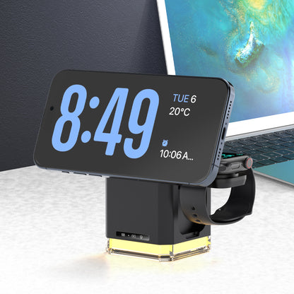 MAXEXCELL Caricatore Wireless 3 in 1 – Magnetico con Base LED
