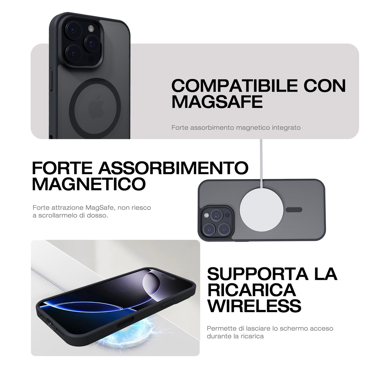 Custodia Magnetica in PC con Finitura Soft-Touch – Compatibile con iPhone – Cover Ultra Sottile - MAX-D143