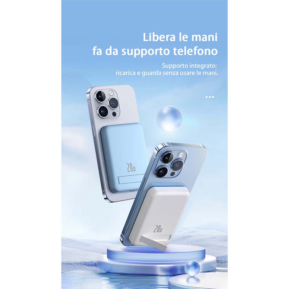 Power Bank 10000mAh – Ricarica Wireless 15W + USB-C 20W Bidirezionale - MAX-F106
