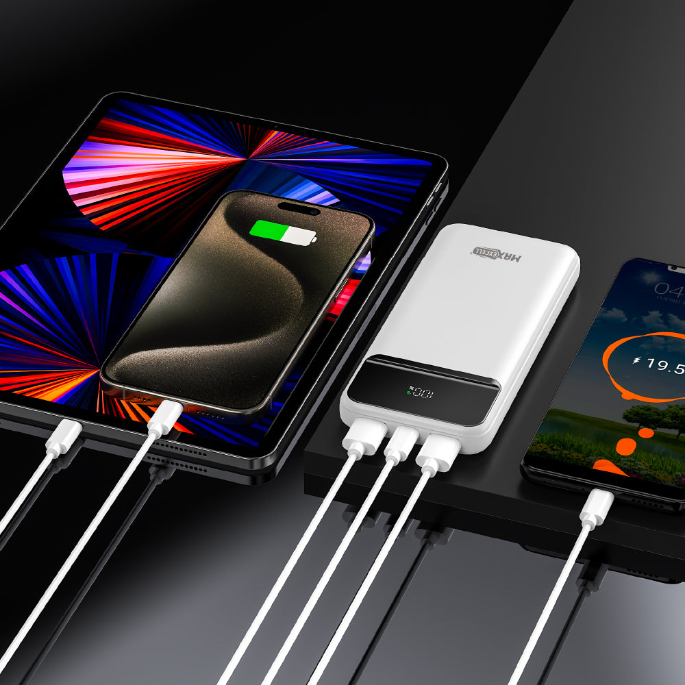 Power Bank con Display LED – QC 22.5W + PD 20W, Doppia USB-A, USB-C Input/Output – 10000 / 20000 / 30000 mAh - MAX-F100