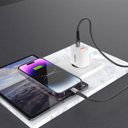 Cavo USB-C a Lightning 30W – Intrecciato, 3.5A, con Connettori in Alluminio - MAX-B107