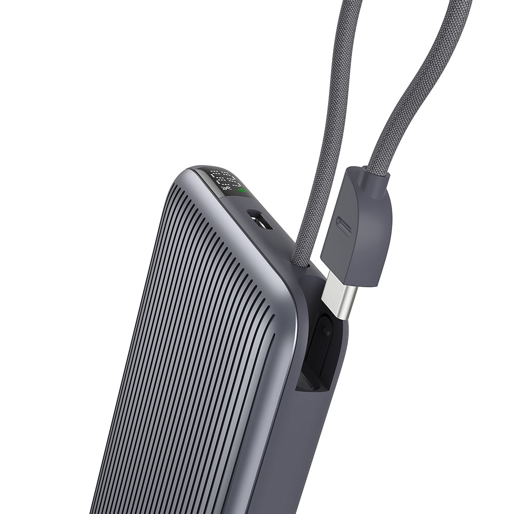 Power Bank 10000mAh - Wireless 15W, Output 22.5W, Cavo USB-C Integrato - MAX-F105