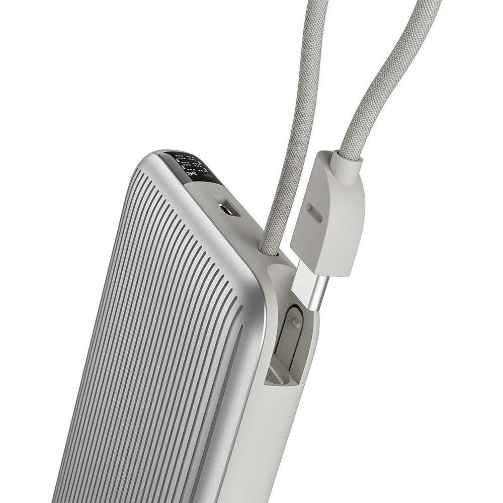 Power Bank 10000mAh - Wireless 15W, Output 22.5W, Cavo USB-C Integrato - MAX-F105