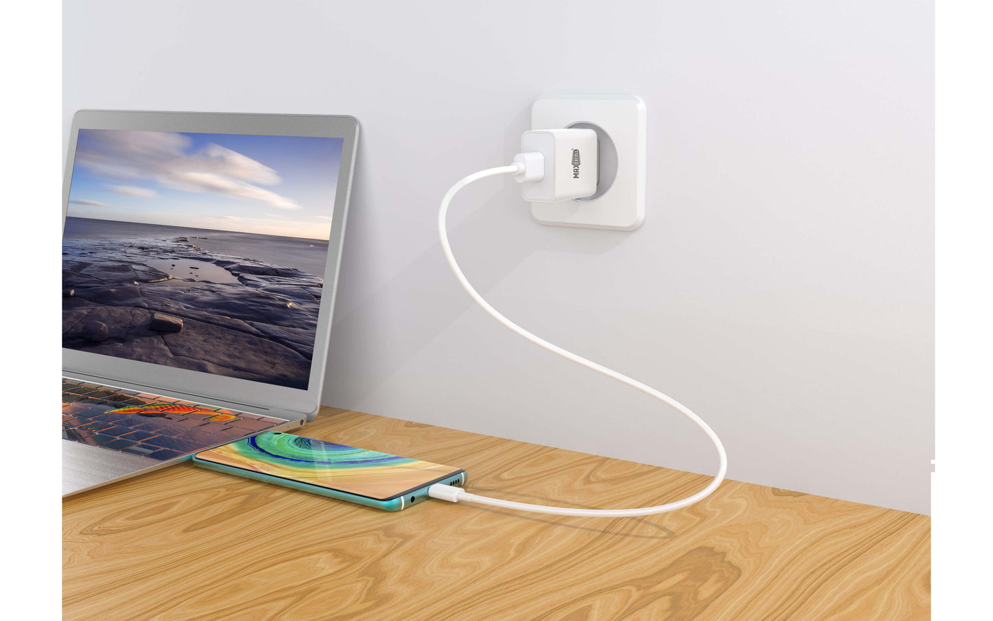 Caricatore da Muro USB-C 25W con Cavo – Carica Rapida MAX-A100