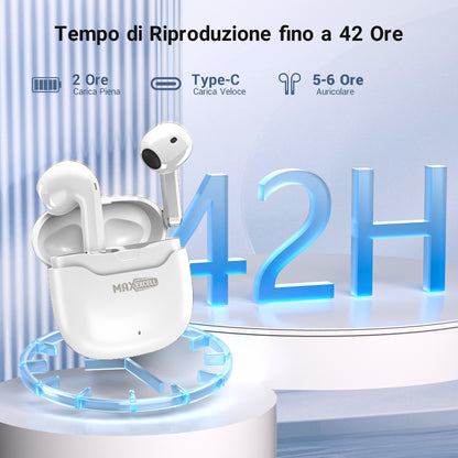 Auricolare Bluetooth – Wireless, Leggero e con Microfono Integrato – Ideale per Lavoro, Sport e Chiamate - MAX-C105