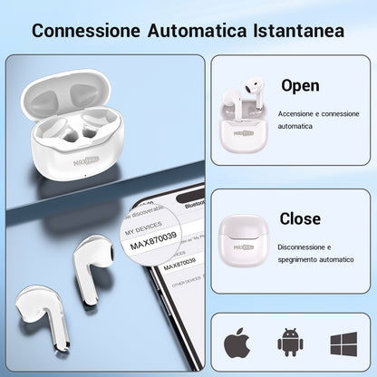 Auricolare Bluetooth – Wireless, Leggero e con Microfono Integrato – Ideale per Lavoro, Sport e Chiamate - MAX-C105