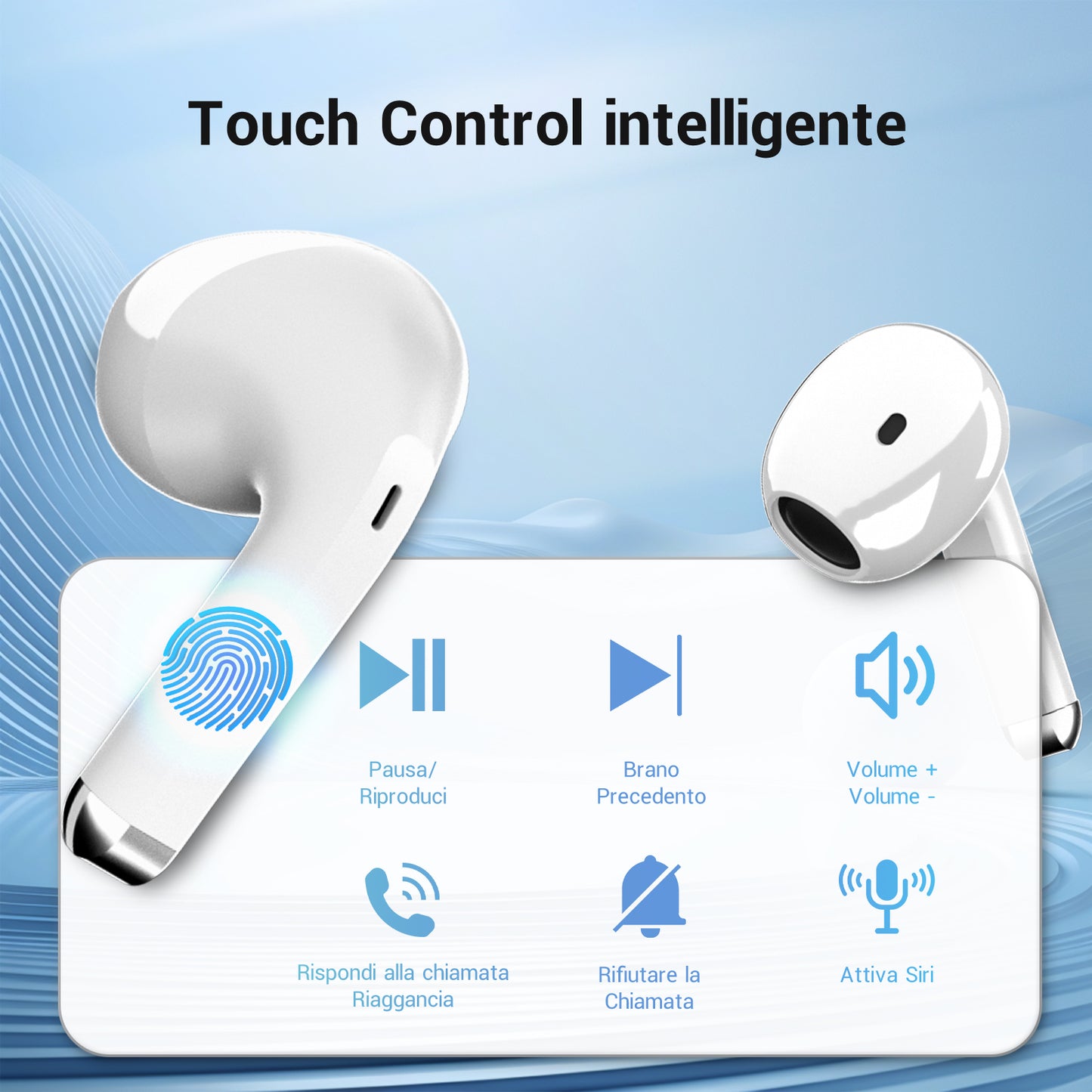 Auricolare Bluetooth – Wireless, Leggero e con Microfono Integrato – Ideale per Lavoro, Sport e Chiamate - MAX-C105