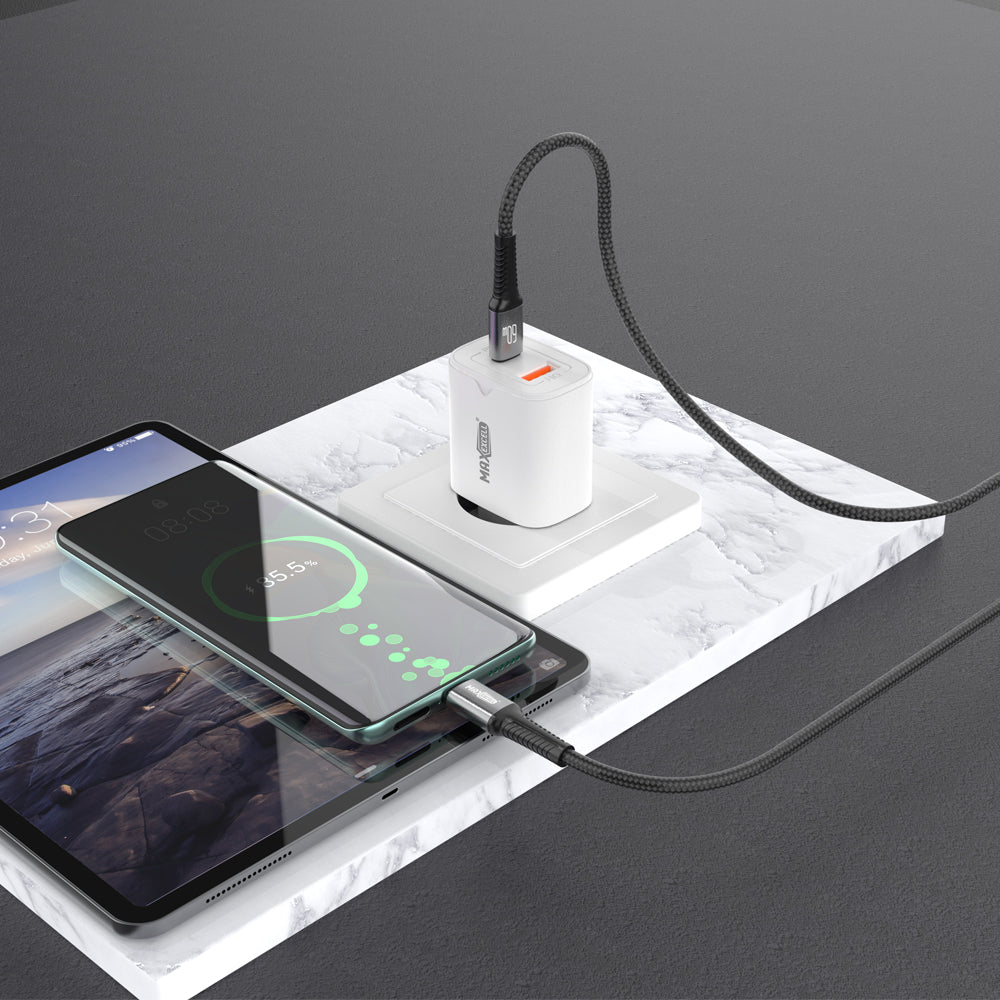Cavo USB-C a USB-C 60W – Intrecciato, 3.5A, con Connettori in Alluminio - MAX-B106