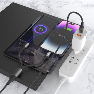 Cavo USB-C 2 in 1 – Doppia Uscita USB-C 60W + Lightning 30W - MAX-B104