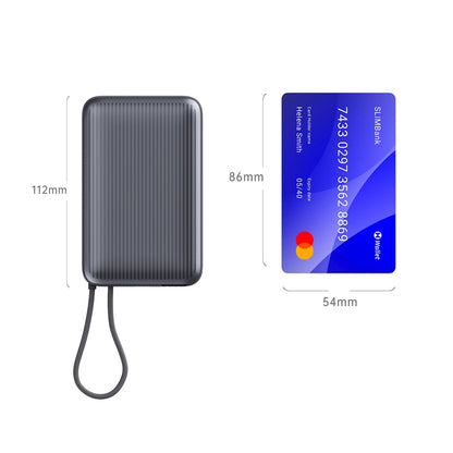 Power Bank 10000mAh - Wireless 15W, Output 22.5W, Cavo USB-C Integrato - MAX-F105